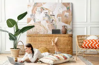 Leaf Pattern Printed Cork Memo Board