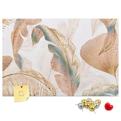 Leaf Pattern Printed Cork Memo Board