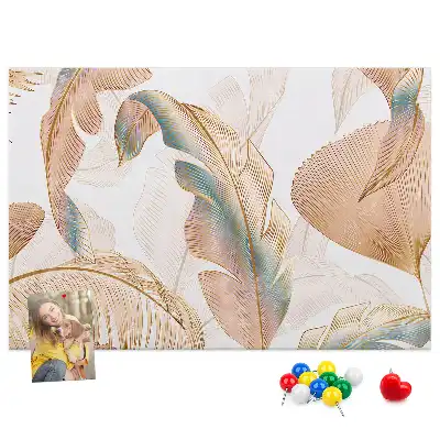 Leaf Pattern Printed Cork Memo Board