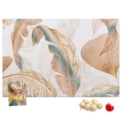 Leaf Pattern Printed Cork Memo Board