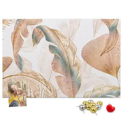 Leaf Pattern Printed Cork Memo Board