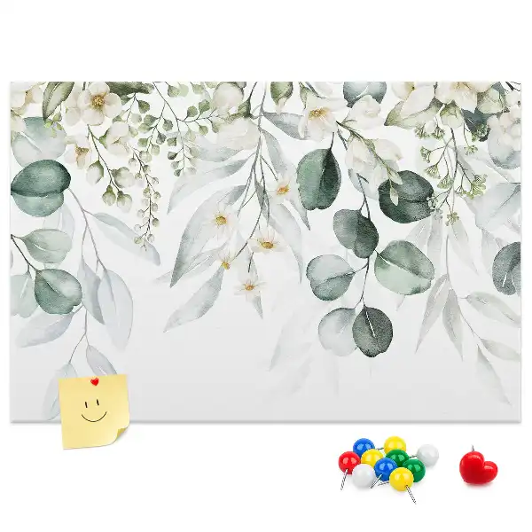 Plants and nature themed cork memo board