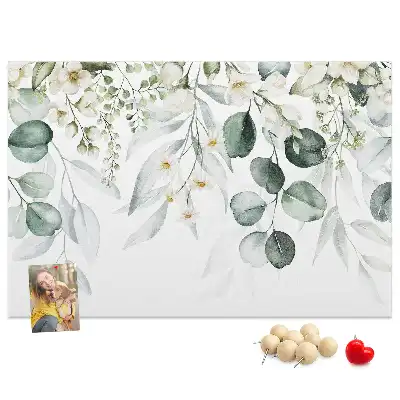 Plants and nature themed cork memo board
