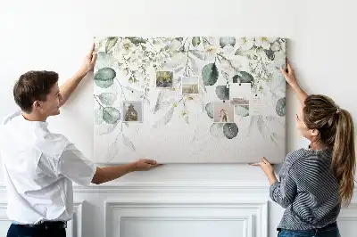 Plants and nature themed cork memo board