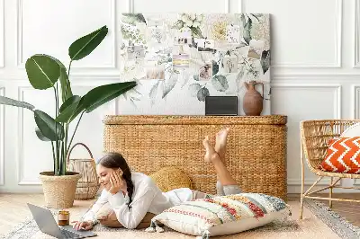 Printed Floral Cork Board