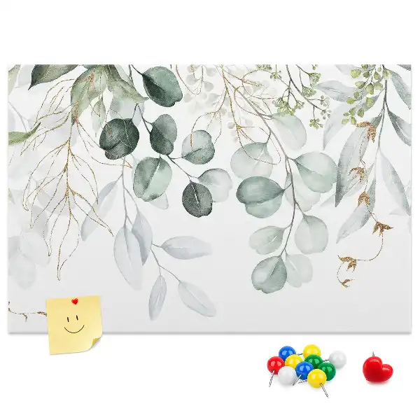 Printed Cork Memo Board with Hanging Plants Design