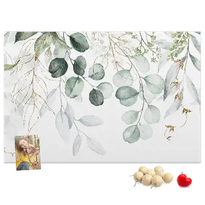 Printed Cork Memo Board with Hanging Plants Design