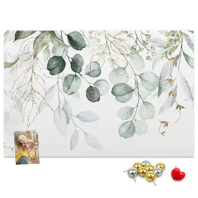 Printed Cork Memo Board with Hanging Plants Design