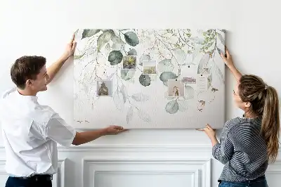 Printed Cork Memo Board with Hanging Plants Design