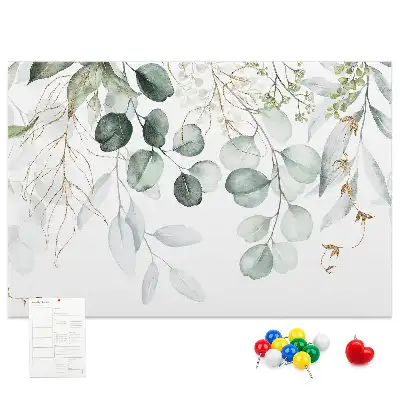 Printed Cork Memo Board with Hanging Plants Design