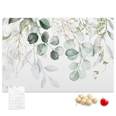 Printed Cork Memo Board with Hanging Plants Design