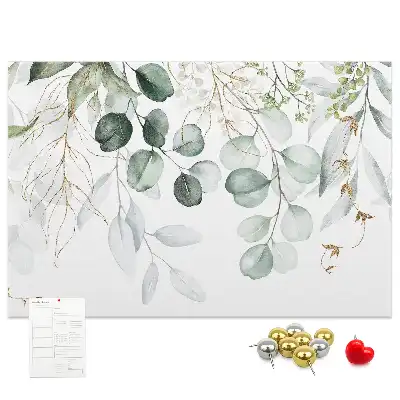 Printed Cork Memo Board with Hanging Plants Design