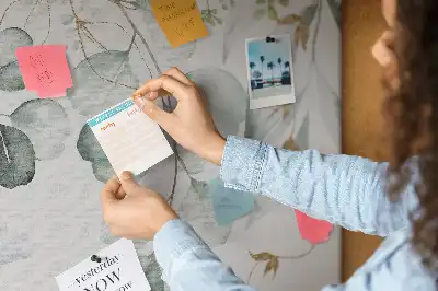 Printed Cork Memo Board with Hanging Plants Design