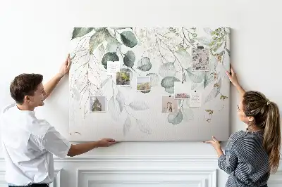 Printed Cork Memo Board with Hanging Plants Design