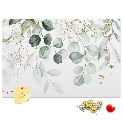 Printed Cork Memo Board with Hanging Plants Design
