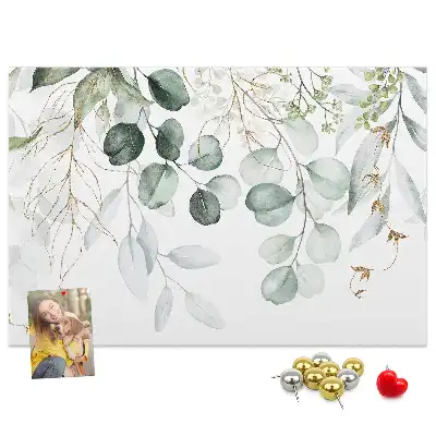 Printed Cork Memo Board with Hanging Plants Design