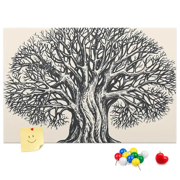 Large Nature Tree Printed Cork Board
