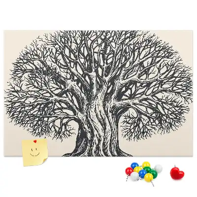 Printed Cork Board Large tree nature