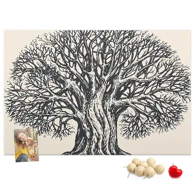 Large Nature Tree Printed Cork Board