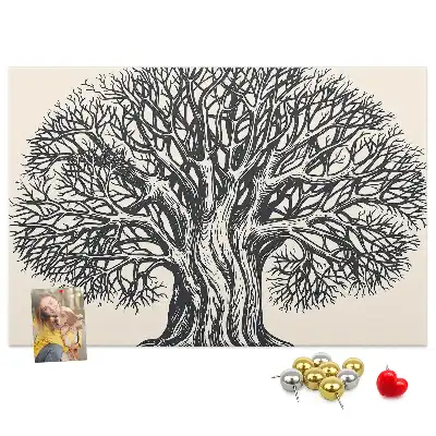 Large Nature Tree Printed Cork Board