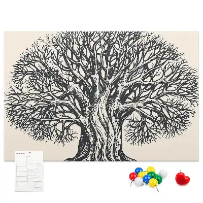 Large Nature Tree Printed Cork Board