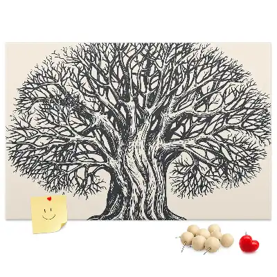 Large Nature Tree Printed Cork Board