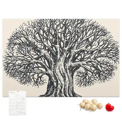 Large Nature Tree Printed Cork Board