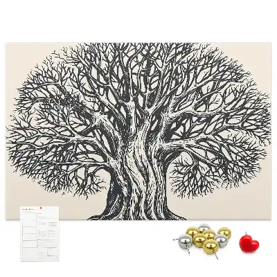 Large Nature Tree Printed Cork Board