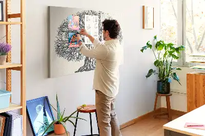 Large Nature Tree Printed Cork Board