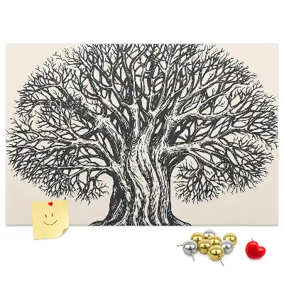 Large Nature Tree Printed Cork Board