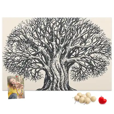 Large Nature Tree Printed Cork Board