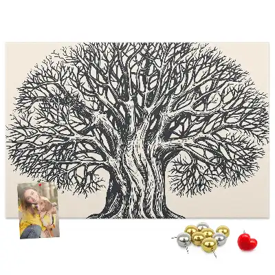Large Nature Tree Printed Cork Board