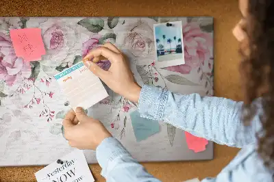 Watercolor Roses Printed Cork Board