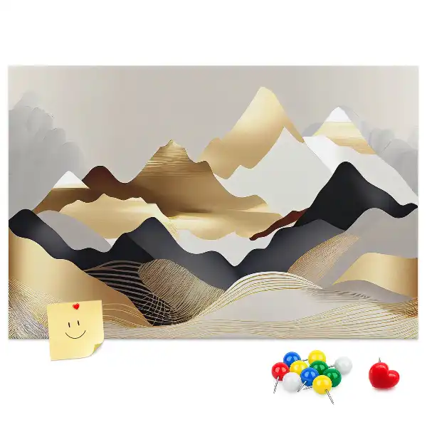 Mountains Abstraction Printed Cork Memo Board