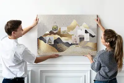 Mountains Abstraction Printed Cork Memo Board