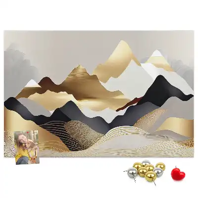 Mountains Abstraction Printed Cork Memo Board