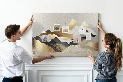 Mountains Abstraction Printed Cork Memo Board
