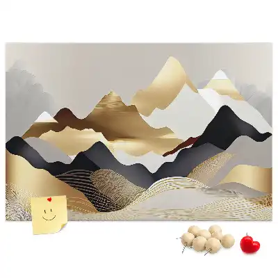 Mountains Abstraction Printed Cork Memo Board
