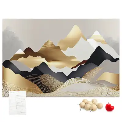Mountains Abstraction Printed Cork Memo Board