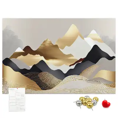 Mountains Abstraction Printed Cork Memo Board