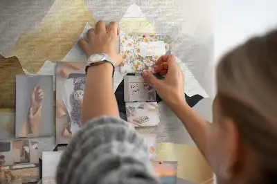 Printed Cork Memo Board Mountains abstraction