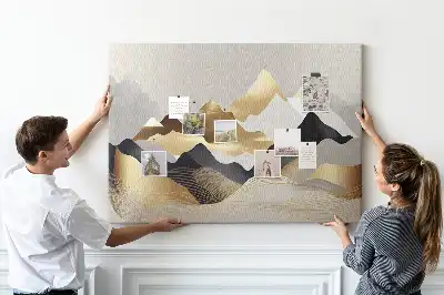 Mountains Abstraction Printed Cork Memo Board