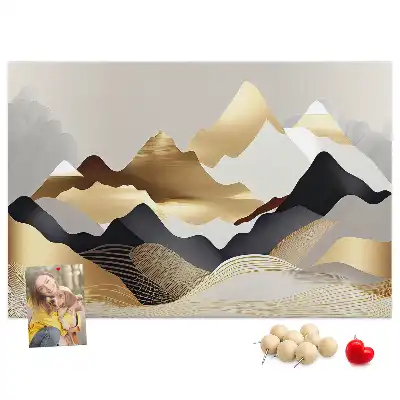 Mountains Abstraction Printed Cork Memo Board