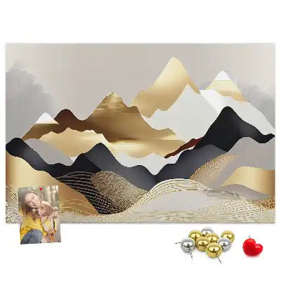 Printed Cork Memo Board Mountains abstraction