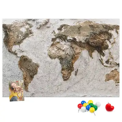 Old world map cork memo board