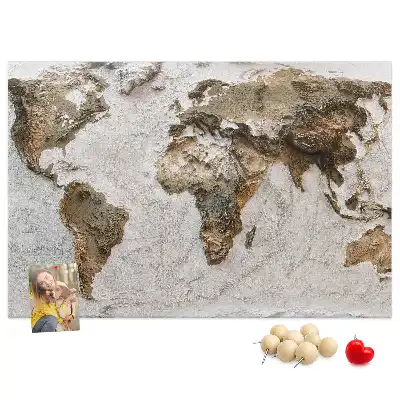 Old world map cork memo board