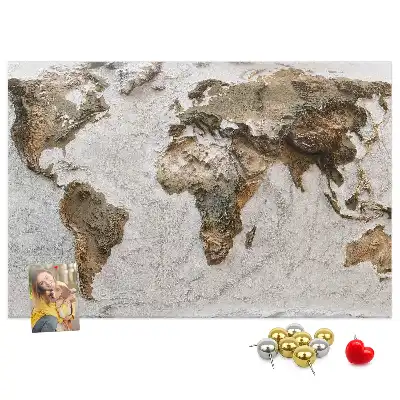 Old world map cork memo board