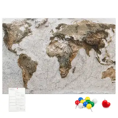 Old world map cork memo board