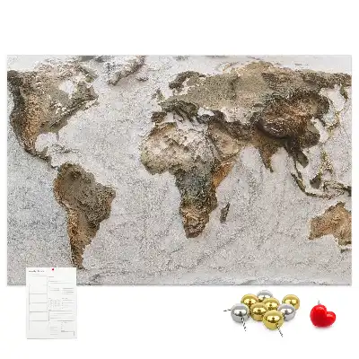 Old world map cork memo board