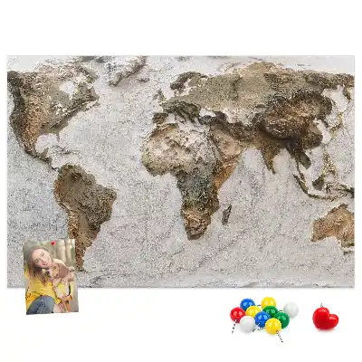 Old world map cork memo board